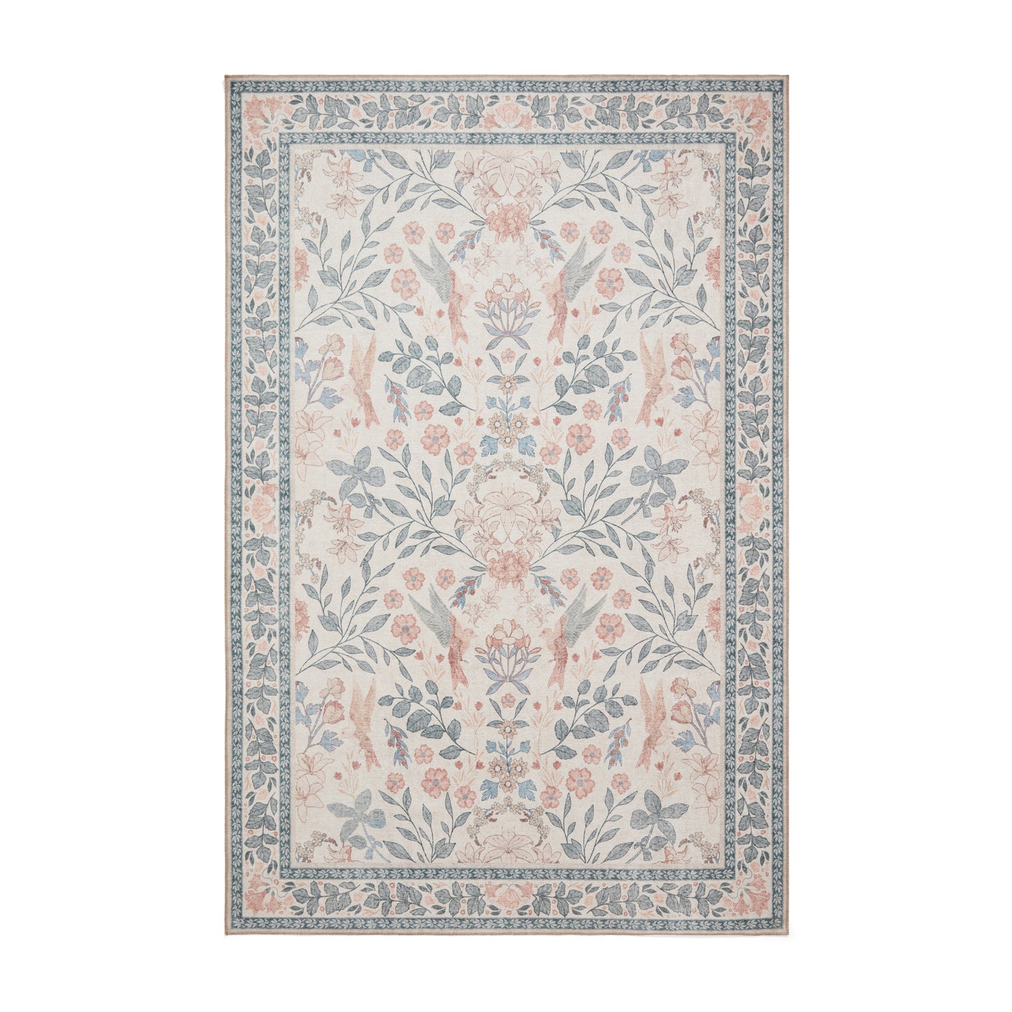 Versailles H1423 Washable Rug - Beige/Blue