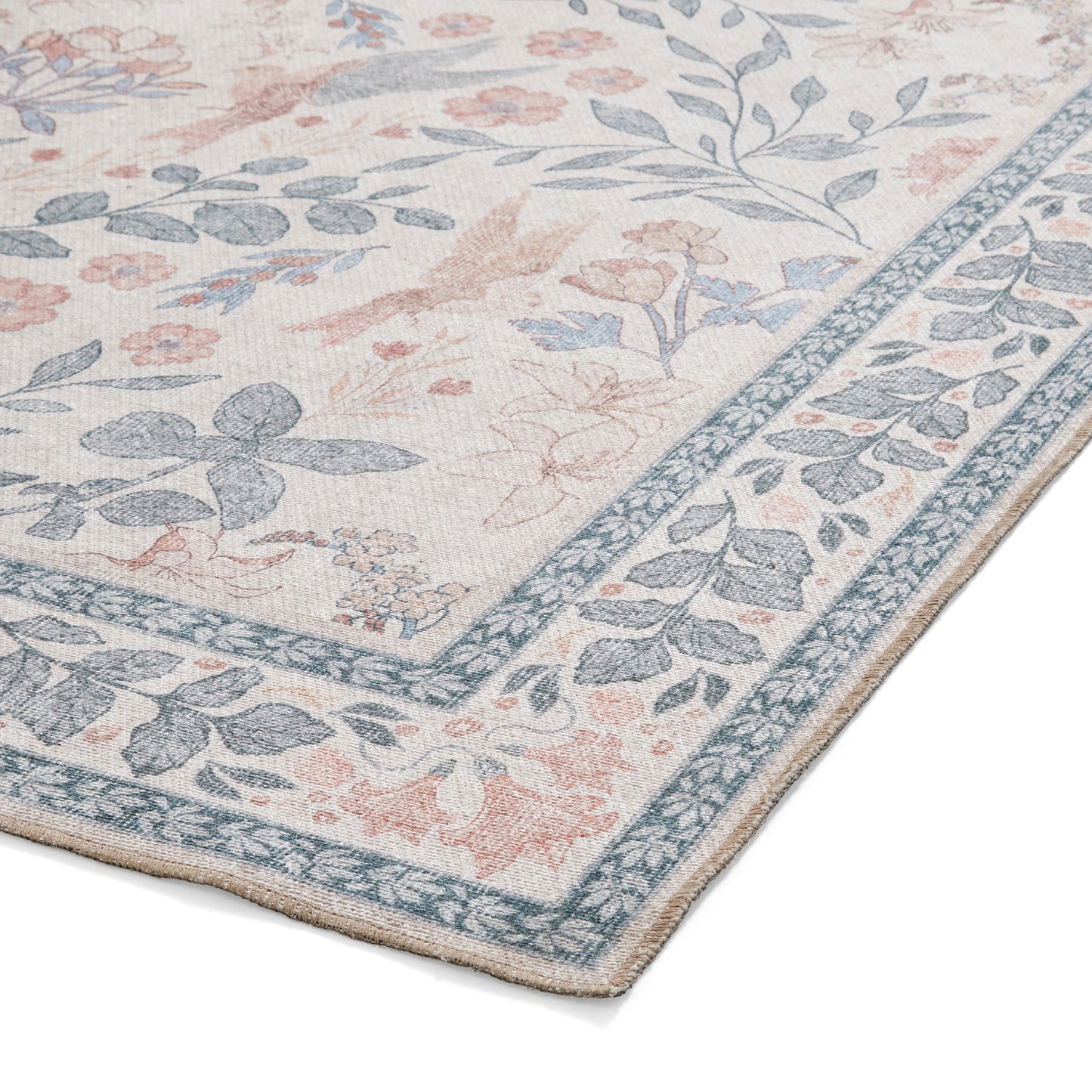 Versailles H1423 Washable Rug - Beige/Blue