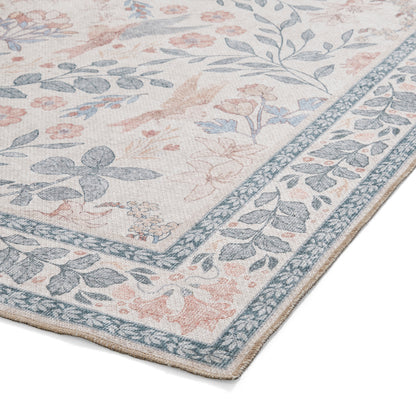 Versailles H1423 Washable Rug - Beige/Blue