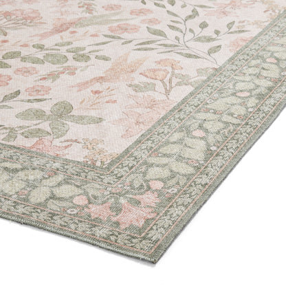Versailles H1423 Washable Rug - Beige/Green