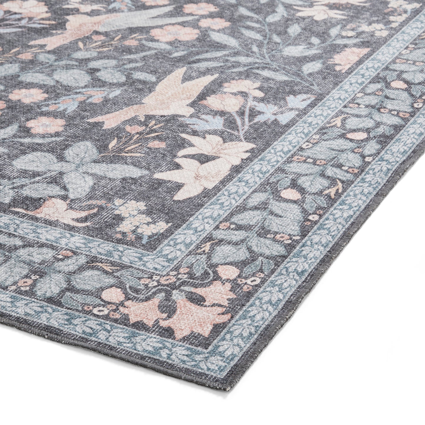 Versailles H1423 Washable Rug - Dark Blue