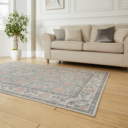 Versailles H1424 Washable Rug - Beige/Blue
