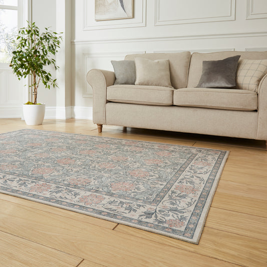 Versailles H1424 Washable Rug - Beige/Blue