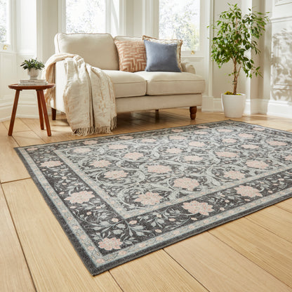 Versailles H1424 Washable Rug - Dark Blue