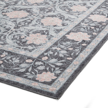 Versailles H1424 Washable Rug - Dark Blue