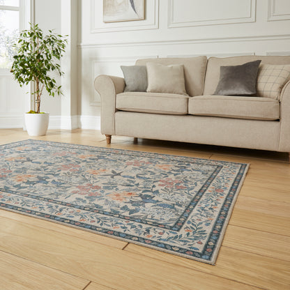 Versailles H1425 Washable Rug - Beige/Blue
