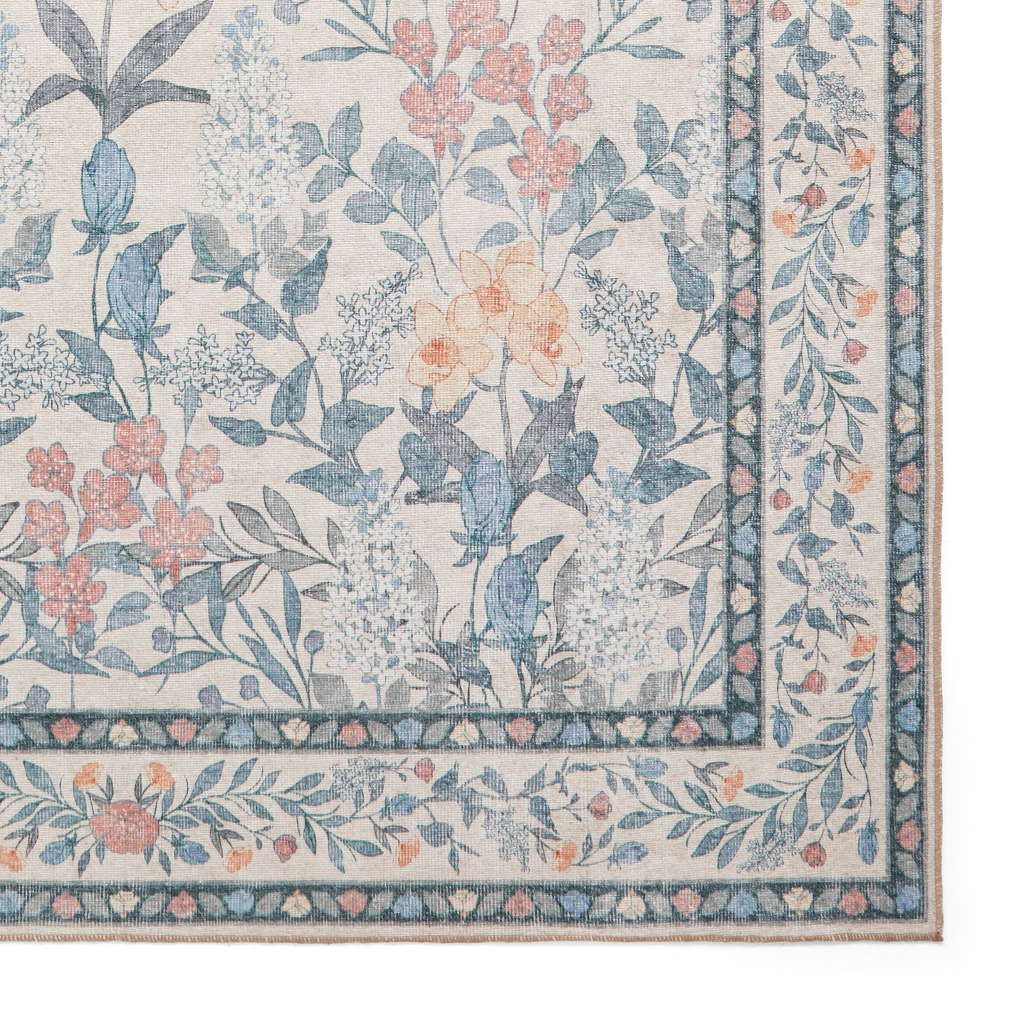 Versailles H1425 Washable Rug - Beige/Blue