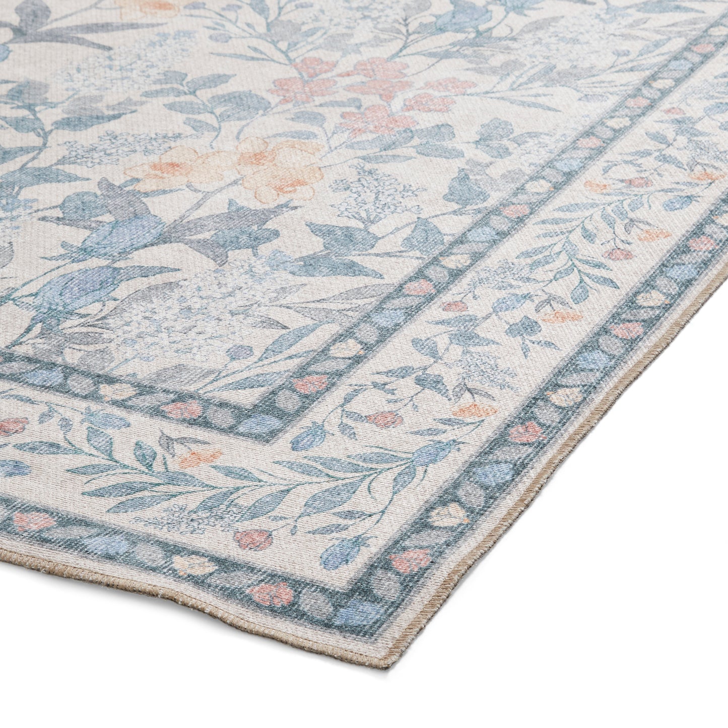Versailles H1425 Washable Rug - Beige/Blue