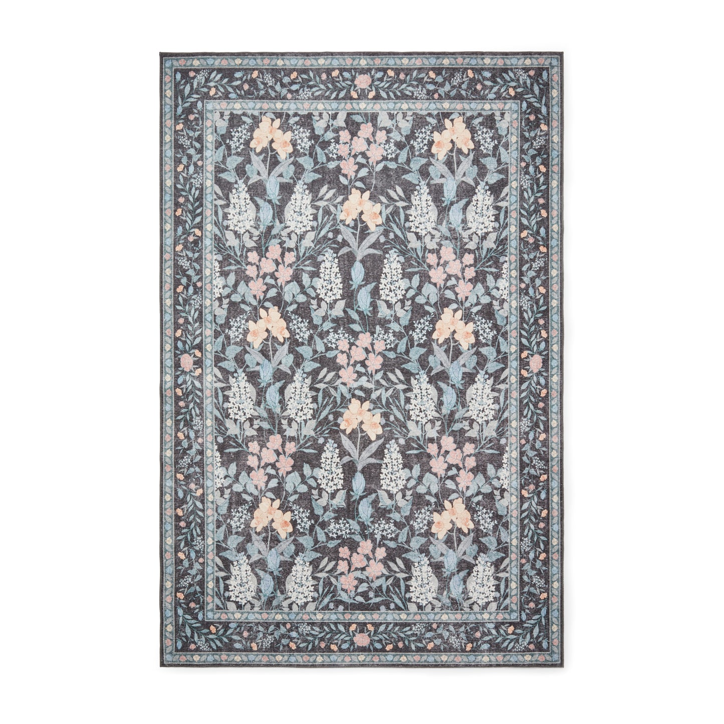Versailles H1425 Washable Rug - Dark Blue
