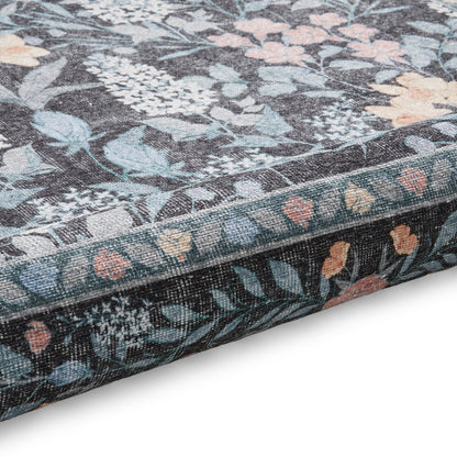 Versailles H1425 Washable Rug - Dark Blue
