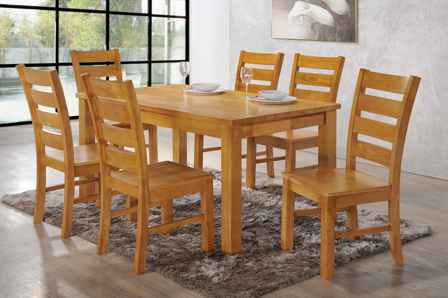 Washington 6' Dining Set - Light Oak