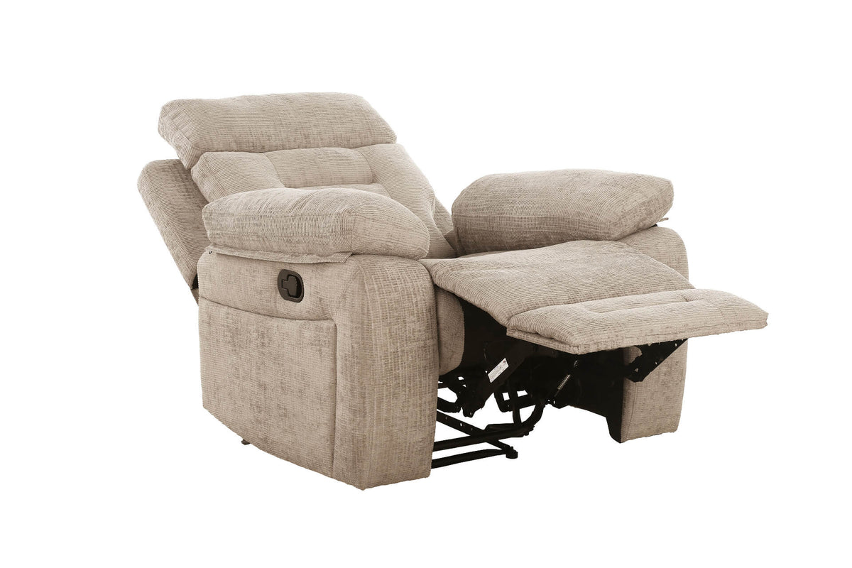 Wilbur 1 Seater Manual Recliner Armchair - Latte