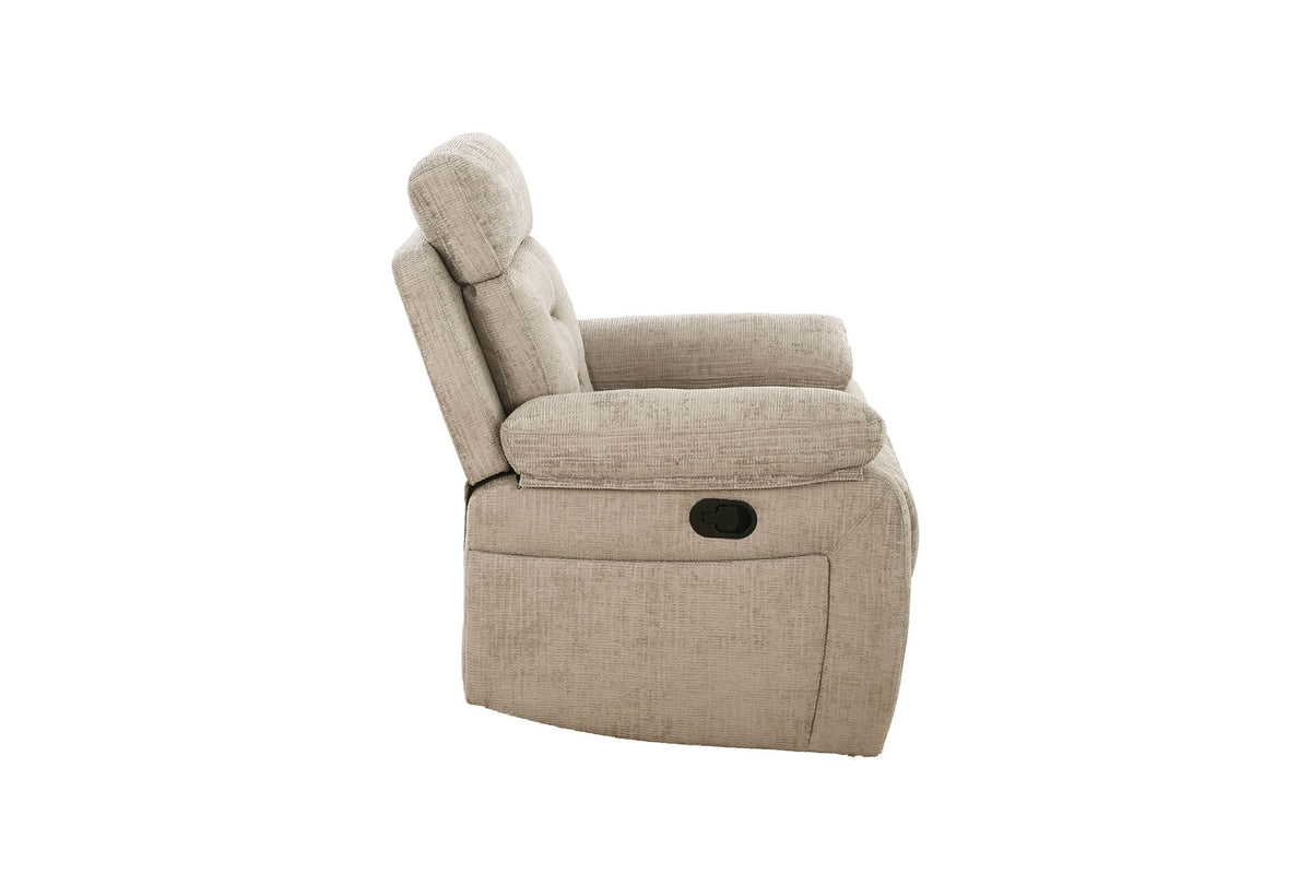 Wilbur 1 Seater Manual Recliner Armchair - Latte