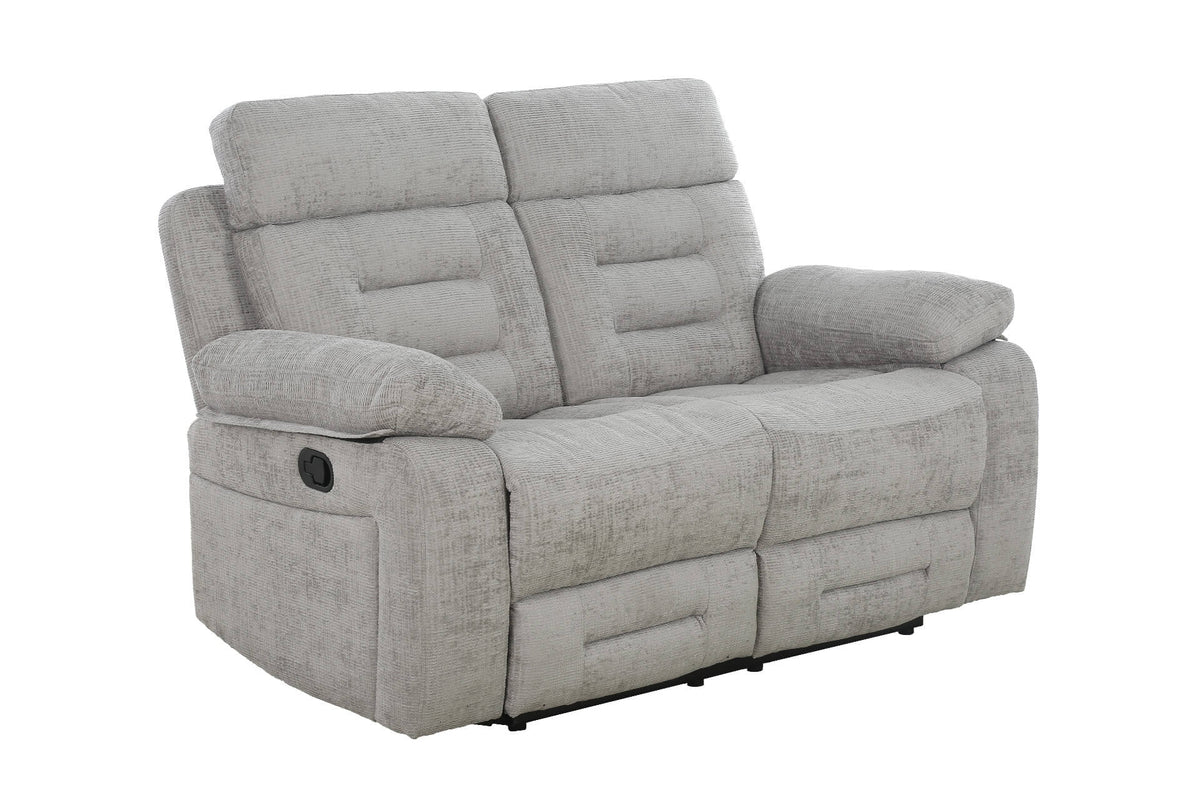 Wilbur 2 Seater Manual Recliner Sofa - Grey