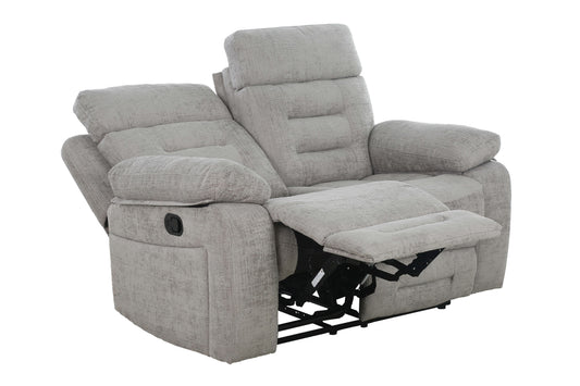 Wilbur 2 Seater Manual Recliner Sofa - Grey