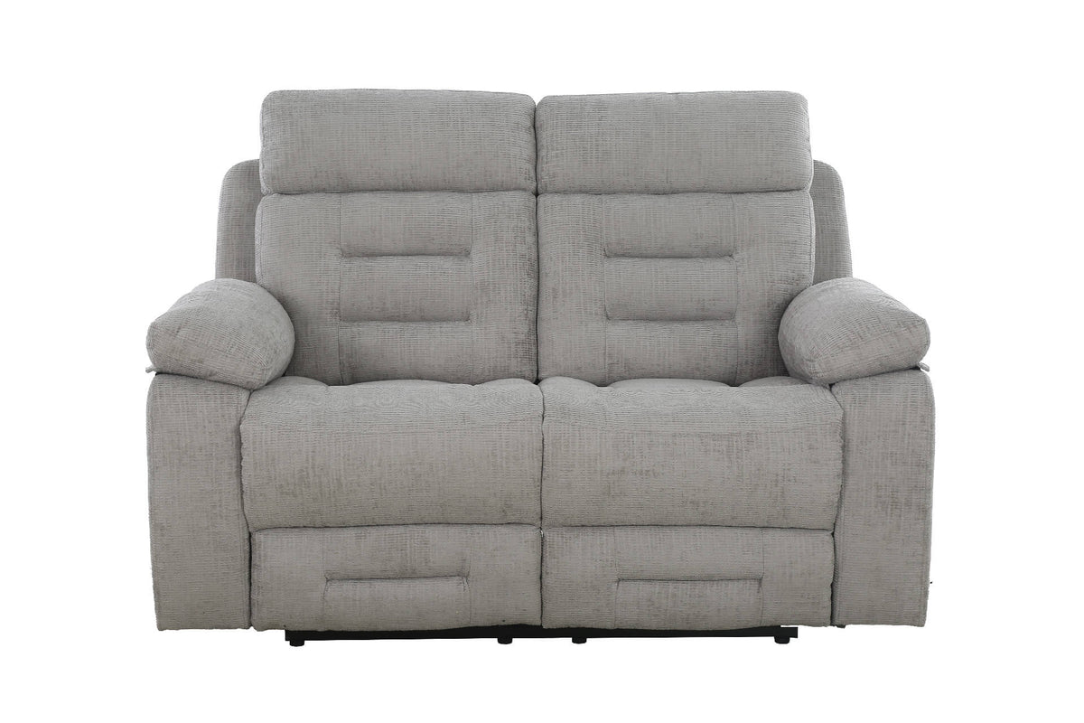 Wilbur 2 Seater Manual Recliner Sofa - Grey