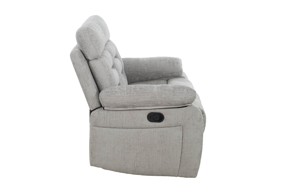 Wilbur 2 Seater Manual Recliner Sofa - Grey