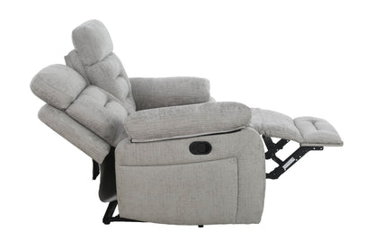 Wilbur 2 Seater Manual Recliner Sofa - Grey