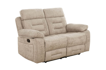 Wilbur 2 Seater Manual Recliner Sofa - Latte