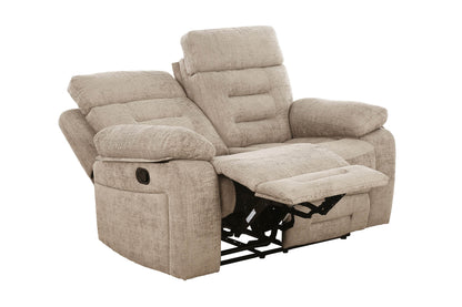 Wilbur 2 Seater Manual Recliner Sofa - Latte