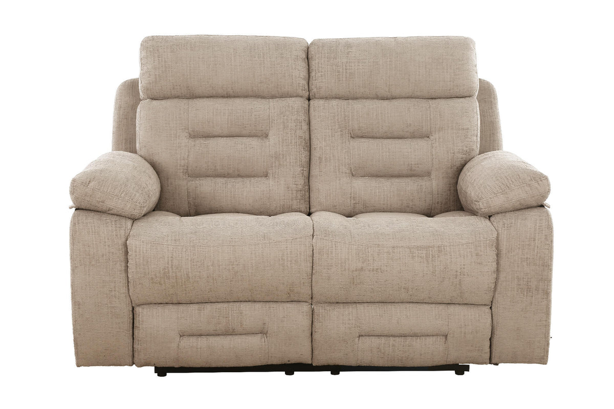 Wilbur 2 Seater Manual Recliner Sofa - Latte