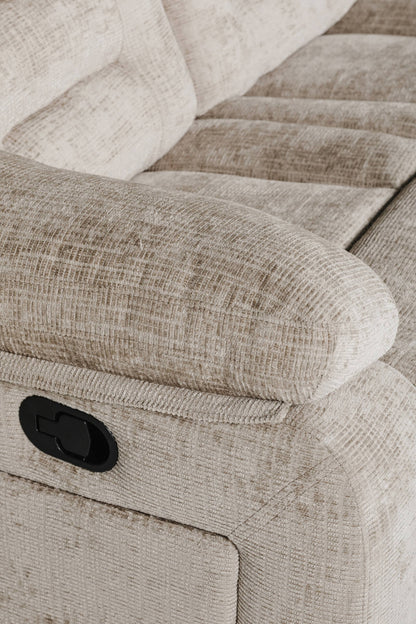 Wilbur 2 Seater Manual Recliner Sofa - Latte
