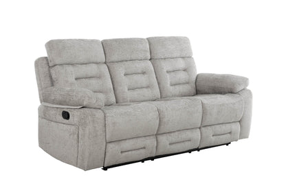 Wilbur 3 Seater Manual Recliner Sofa - Grey