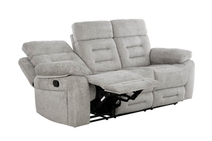 Wilbur 3 Seater Manual Recliner Sofa - Grey