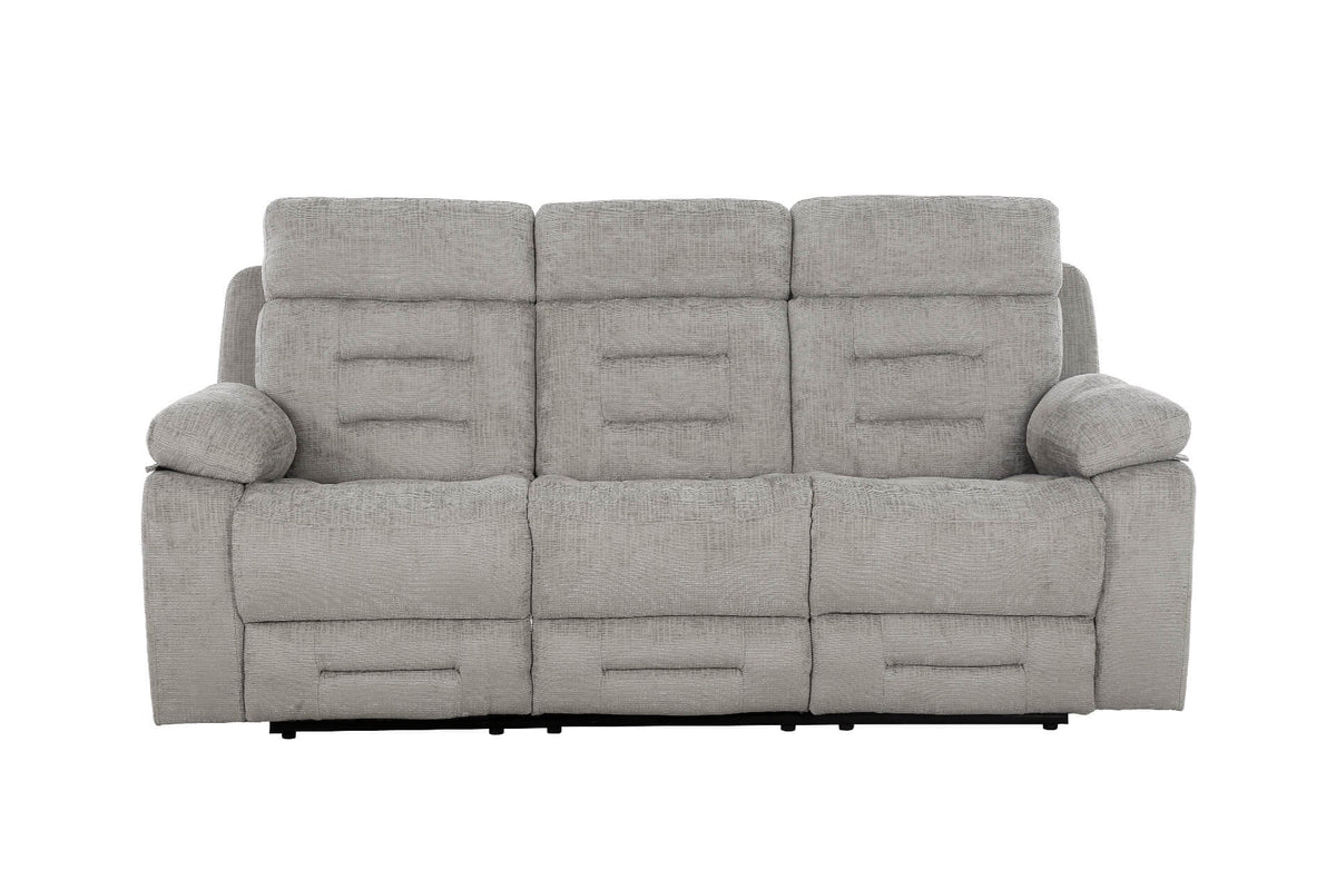 Wilbur 3 Seater Manual Recliner Sofa - Grey