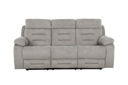 Wilbur 3 Seater Manual Recliner Sofa - Grey