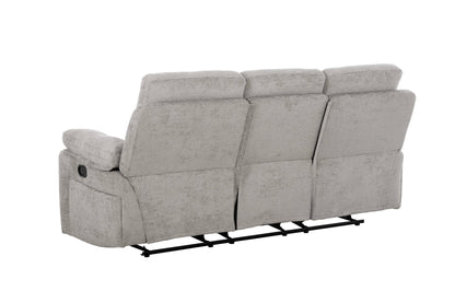 Wilbur 3 Seater Manual Recliner Sofa - Grey