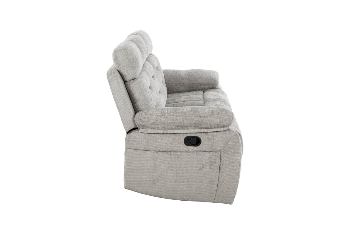 Wilbur 3 Seater Manual Recliner Sofa - Grey