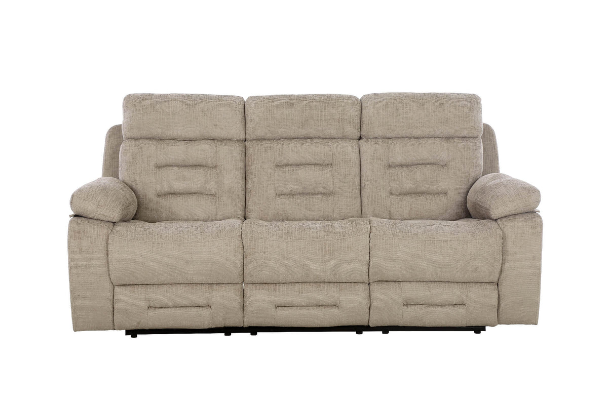 Wilbur 3 Seater Manual Recliner Sofa - Latte