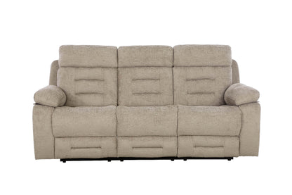 Wilbur 3 Seater Manual Recliner Sofa - Latte
