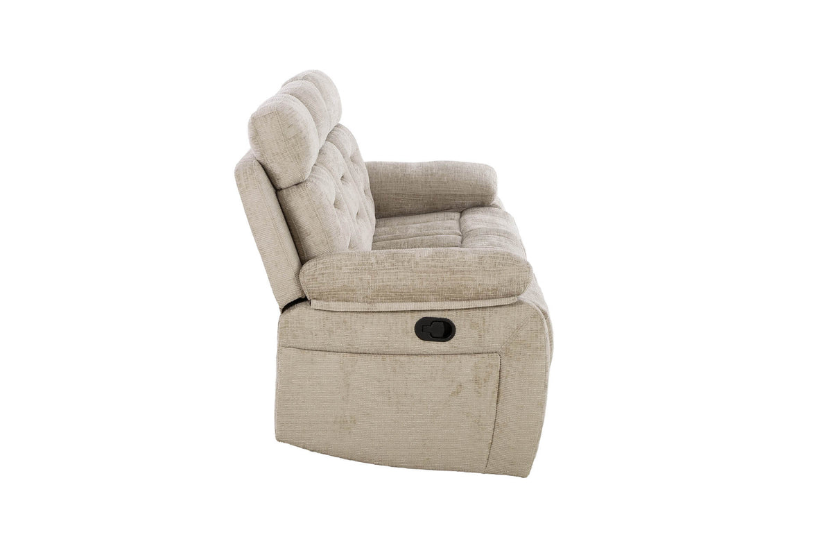 Wilbur 3 Seater Manual Recliner Sofa - Latte
