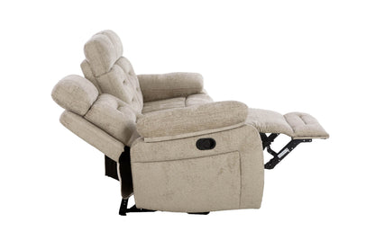 Wilbur 3 Seater Manual Recliner Sofa - Latte