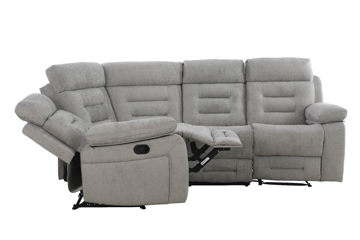 Wilbur Corner Manual Recliner Sofa - Grey