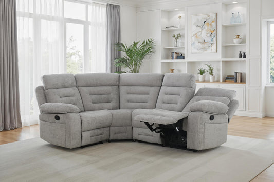 Wilbur Corner Manual Recliner Sofa - Grey