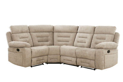 Wilbur Corner Manual Recliner Sofa - Latte