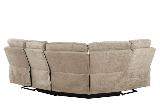 Wilbur Corner Manual Recliner Sofa - Latte