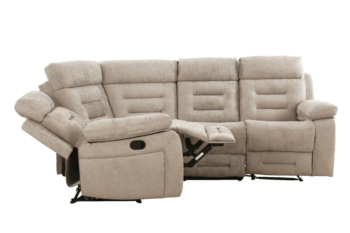 Wilbur Corner Manual Recliner Sofa - Latte