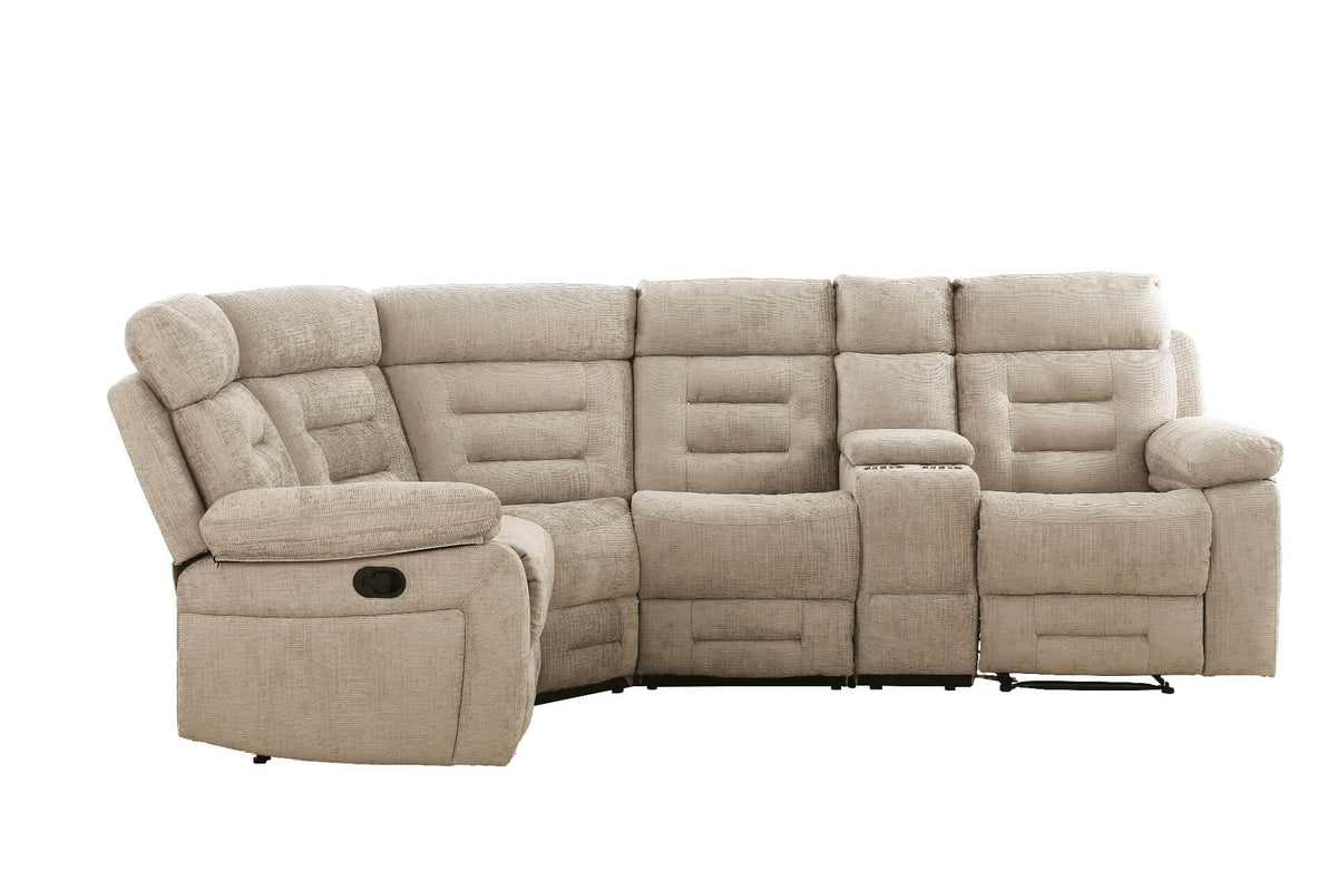 Wilbur Corner Manual Recliner Sofa - Latte