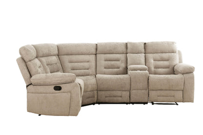 Wilbur Corner Manual Recliner Sofa - Latte