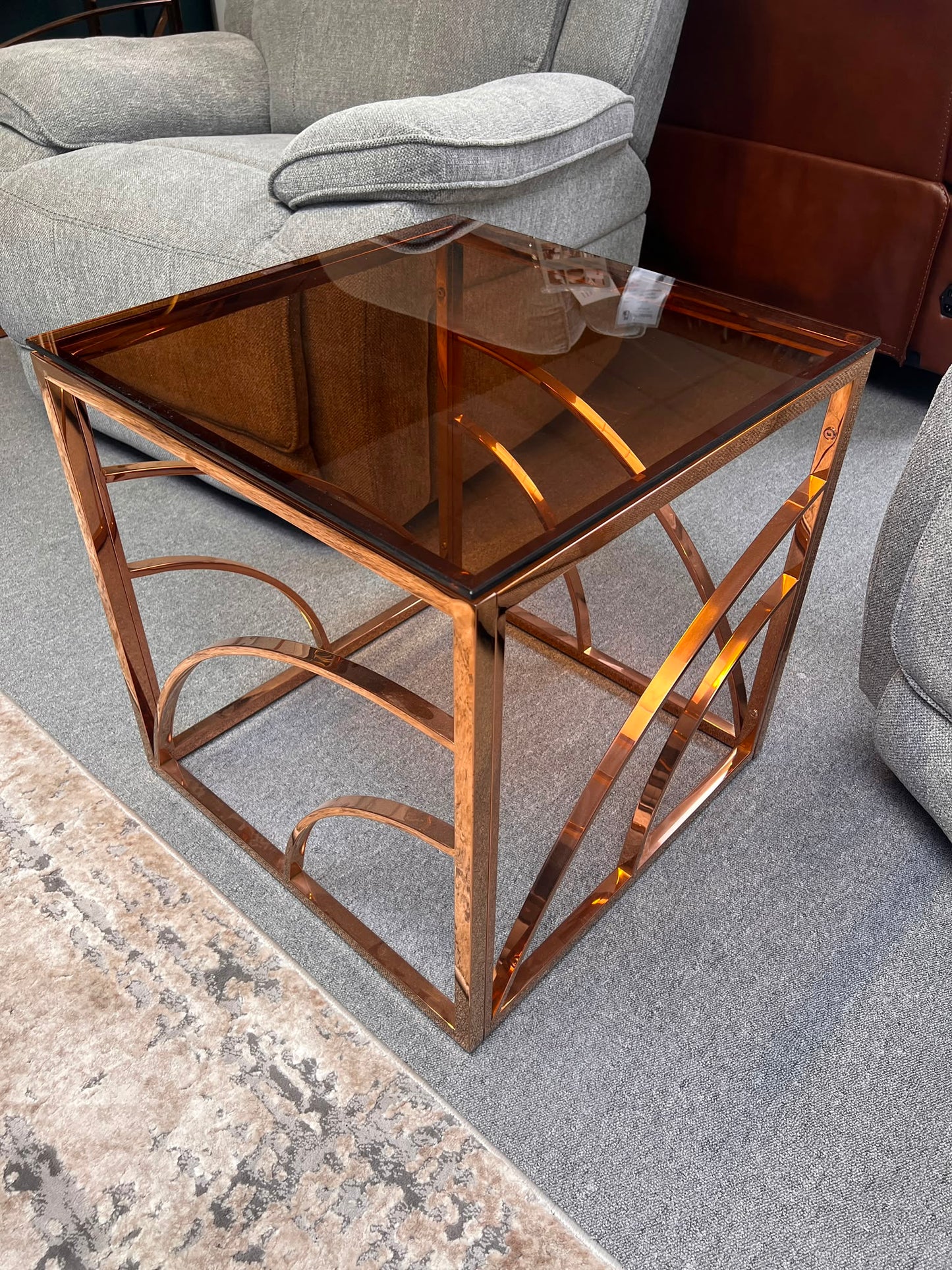 Chic Rose Gold Side Table - Floor Model Only
