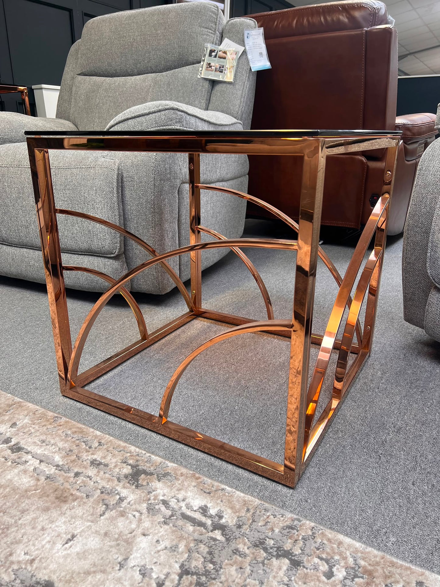 Chic Rose Gold Side Table - Floor Model Only