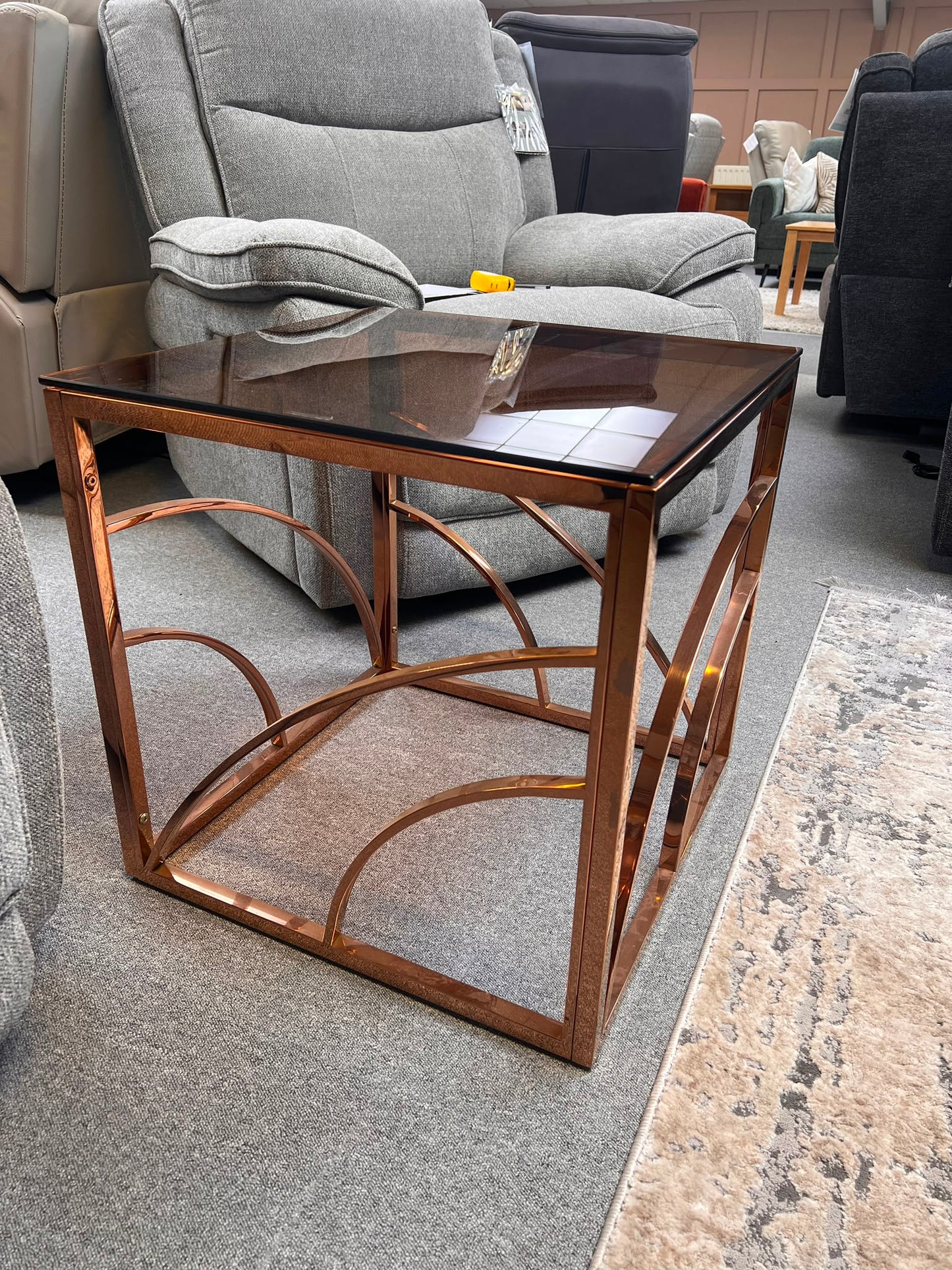 Chic Rose Gold Side Table - Floor Model Only
