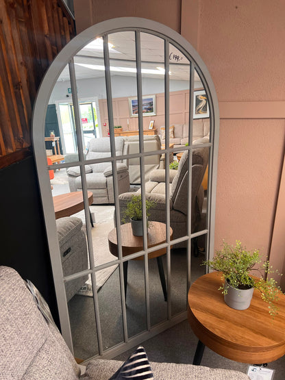 Arched Window Pane Mirror - Floor Model Only