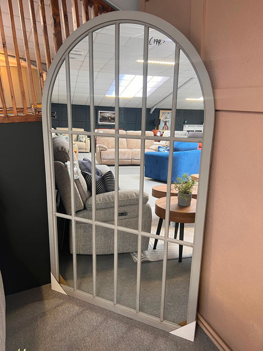Arched Window Pane Mirror - Floor Model Only