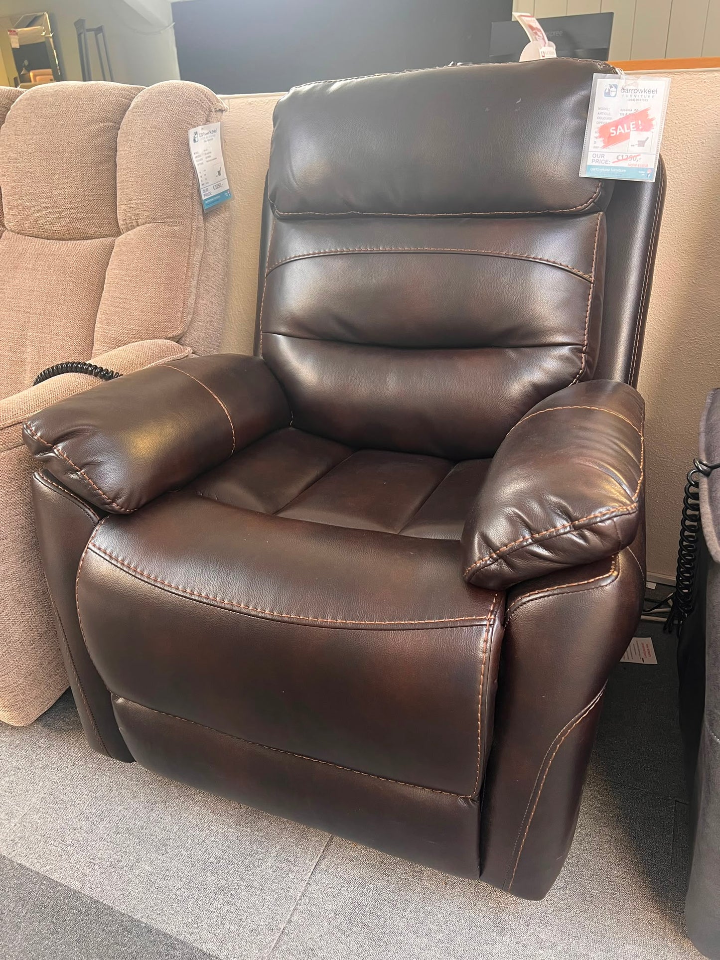 Areama Tilt & Rise Chair, Leather - Floor Model Only