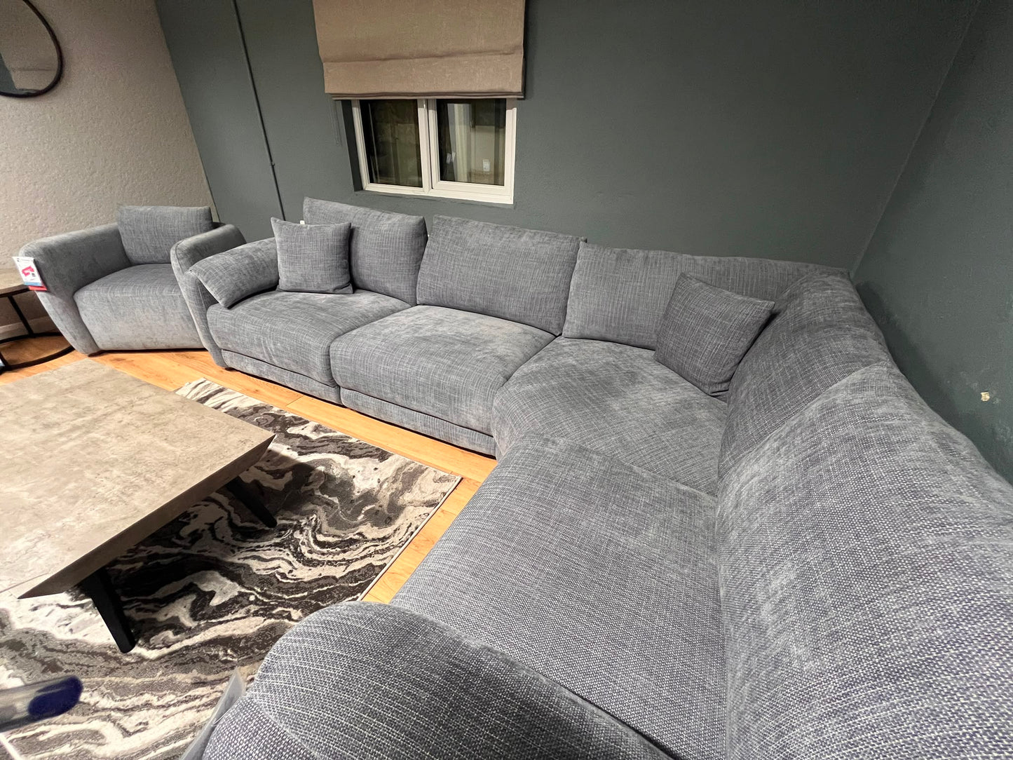 Corfu Corner Sofa - Grey - Floor Model